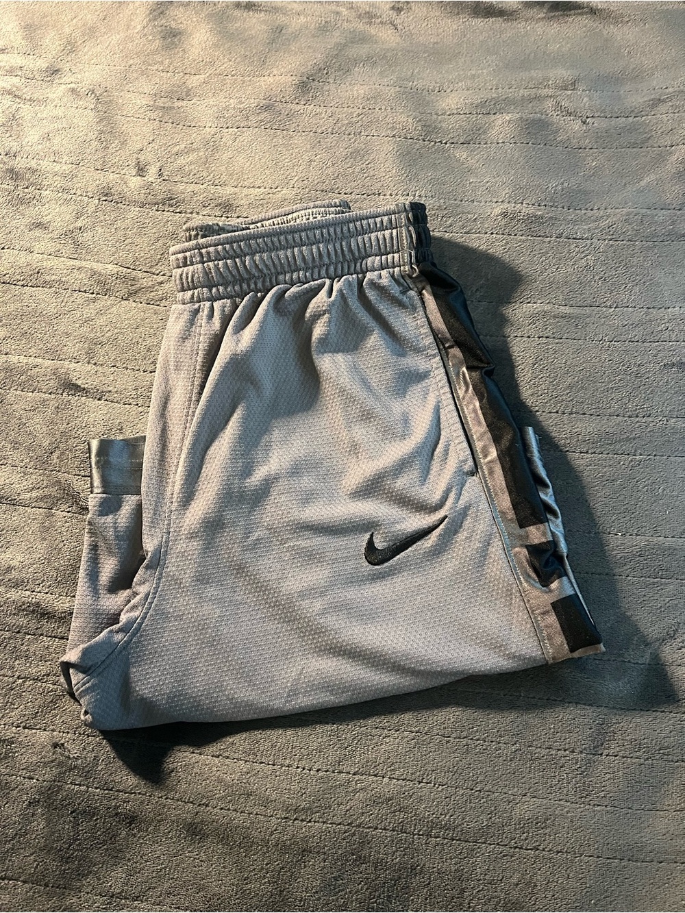 Nike Gray and Black Kids' Athletic Shorts